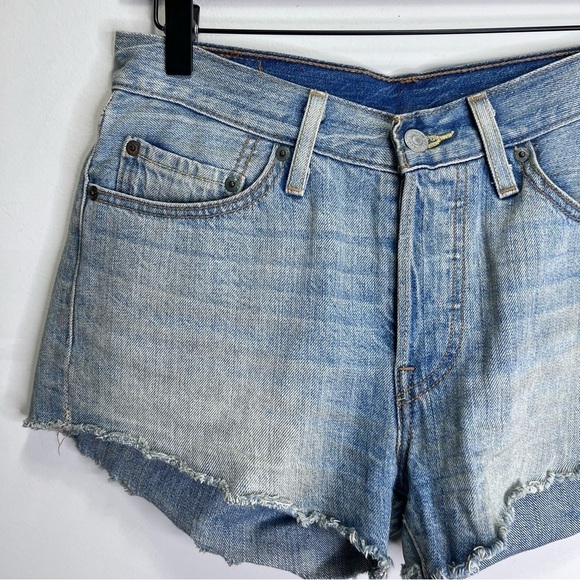 Levi's 501 Denim Cut off Shorts Button Fly Size 26 - Picture 5 of 10